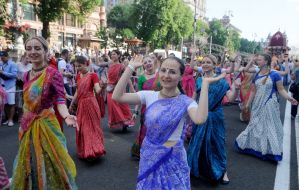 Participants of the Ratga Yatra Chariot Festival