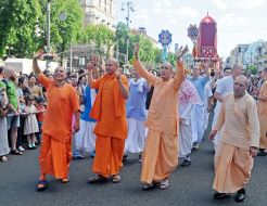 Participants of the Ratga Yatra Chariot Festival