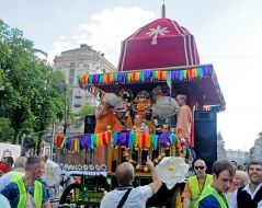 Participants of the Ratga Yatra Chariot Festival