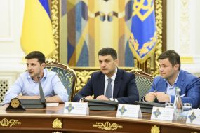 Andrey Bohdan, Vladimir Zelensky and Vladimir Groisman