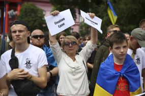 Participants of the march "Freedom for the Kremlin prisoners!"