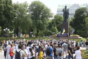 Participants of the march "Freedom for the Kremlin prisoners!"