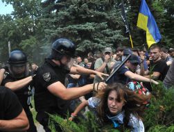 Clashes between law enforcement officers and activists