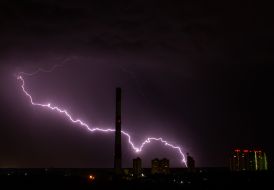 Lightning in the sky