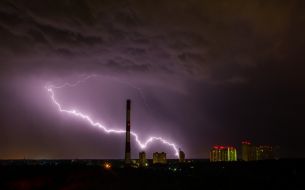 Lightning in the sky