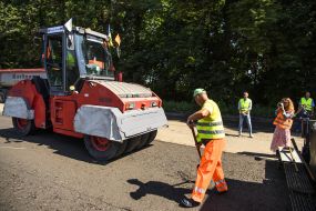 Road works on the section of the M-12 highway near Nemirov