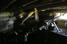 Ukrainian soldier in environmental protection zone