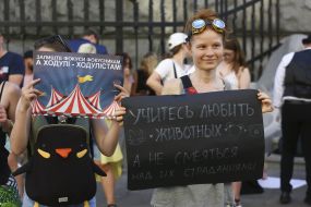Participants of the rally for the circus without animals