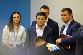 Julia Mendel, Vladimir Zelensky and Andrey Bogdan