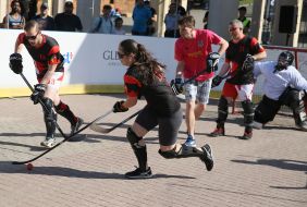In Lviv, played street hockey with Canadians