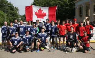 In Lviv, played street hockey with Canadians