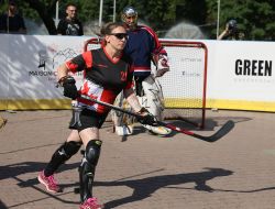 In Lviv, played street hockey with Canadians