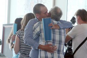 Four Ukrainians, released from the captivity of militants in the Donbas, arrived in Kiev