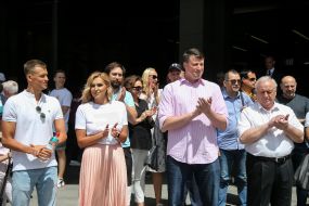 Mikhail Romanchuk, Yana Klochkova, Stanislav Medvedenko and Valery Borzov