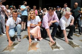 Mikhail Romanchuk, Yana Klochkova, Stanislav Medvedenko and Valery Borzov