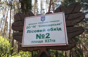 Plate "Forest Fund of Ukraine. State Forestry" Biloozerskoe "