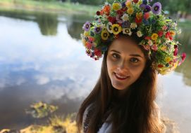 Girl in a flower wreath