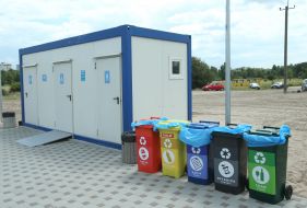 Toilets and garbage cans