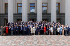 People's deputies of Ukraine photographed on the memory of the work of the Verkhovna Rada of the VIII convocation