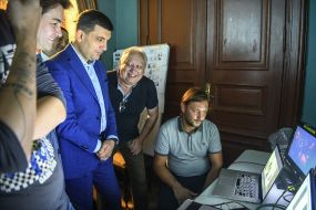 Evgeny Nishchuk, Vladimir Groysman and Yuri Minzyanov