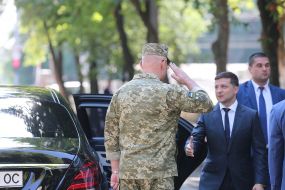 Volodymyr Zelensky and Ruslan Khomchak