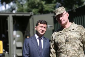 Volodymyr Zelensky and Ruslan Khomchak