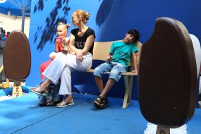 Girl is eating the ice cream