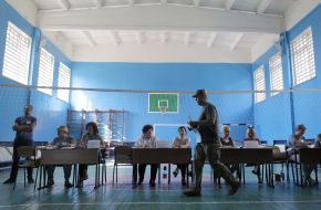 Polling station in Avdiivka