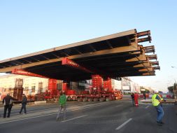 Installation and transportation of the second span of the new bridge shuliavska