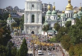 A procession of believers of the Orthodox Church of Ukraine