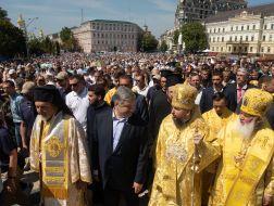 Митрополит Эммануил, Петр Порошенко, митрополит Епифаний и митрополит Макарий