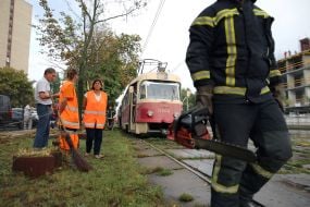 Последствия сильного ливня в Киеве