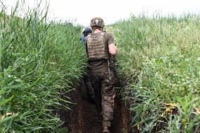 Ukrainian serviceman in the area of the OOS