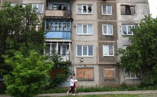 Destroyed by shelling the house