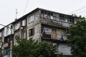 Destroyed by shelling the house