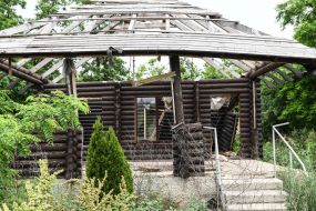 The house where the killed paratroopers captain Maris Kaminskiy and captain Anatoliy Zaremskiy