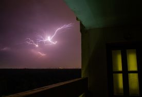 Lightning in the sky