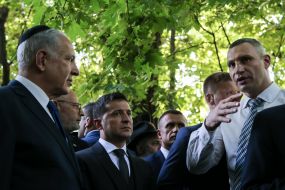 Vitaliy Klytchko, Vladimir Zelensky and Benjamin Netanyahu