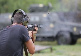 Demonstration shelling of armored vehicles
