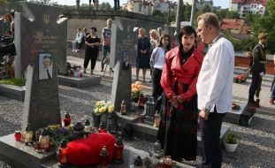 Andrey Sadovy at the Lychakiv Cemetery