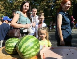 Дівчинка біля кавунів