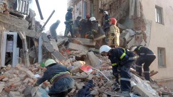 Ликвидация последствий обрушения жилого дома в Дрогобыче