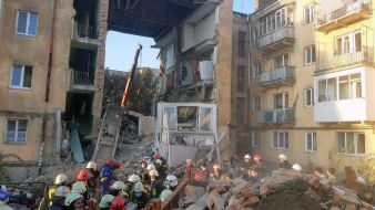 Ликвидация последствий обрушения жилого дома в Дрогобыче