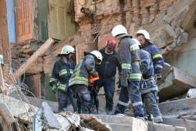 Ликвидация последствий обрушения жилого дома в Дрогобыче