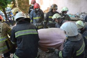 Ликвидация последствий обрушения жилого дома в Дрогобыче