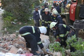 Ликвидация последствий обрушения жилого дома в Дрогобыче