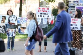 The protesters with placards