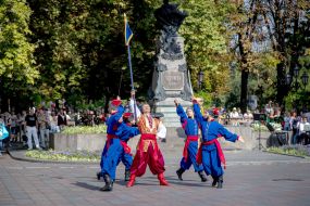 Dancers in Cossack costumes