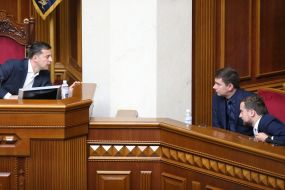 Volodymyr Zelenskiy, Yuriy Kostyuk and Kirill Tymoshenko