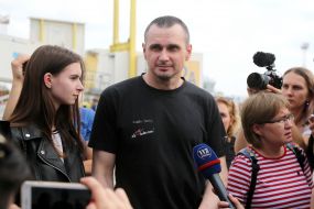 Oleh Sentsov and his daughter Alina